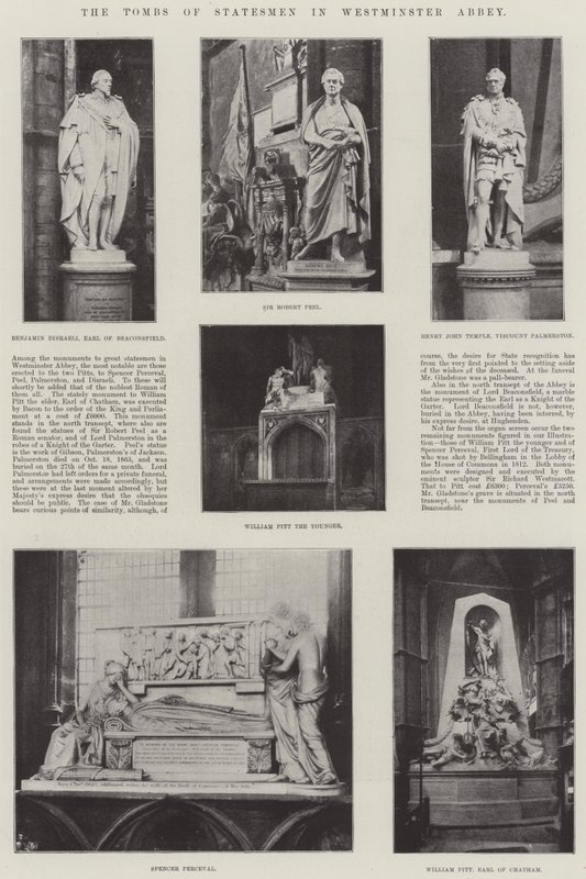 Die Gräber der Staatsmänner in der Westminster Abbey von English Photographer