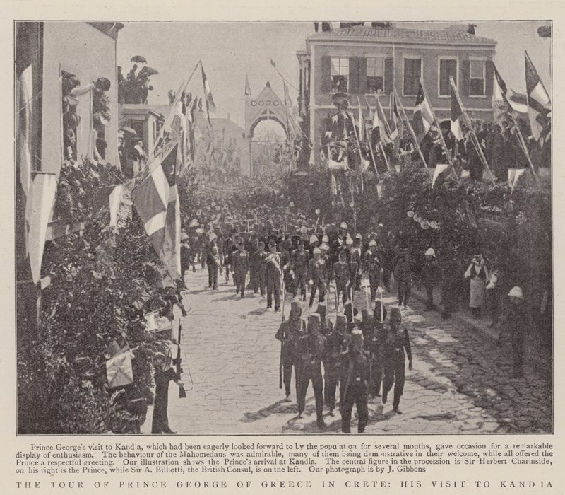 Die Reise von Prinz Georg von Griechenland auf Kreta, sein Besuch in Kandia von English Photographer