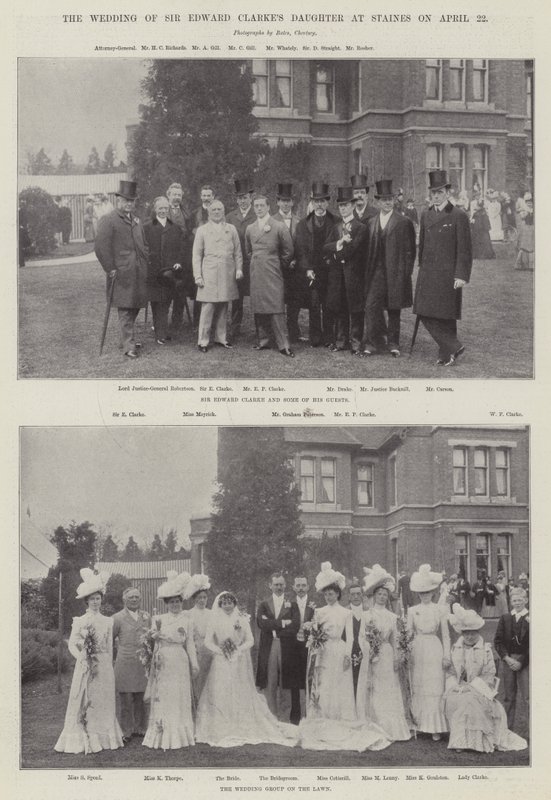 Die Hochzeit der Tochter von Sir Edward Clarke in Staines am 22. April von English Photographer