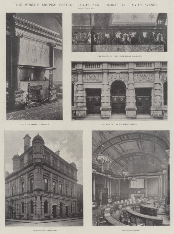 Das Weltschifffahrtszentrum, Lloyds neue Gebäude in der Lloyds Avenue von English Photographer