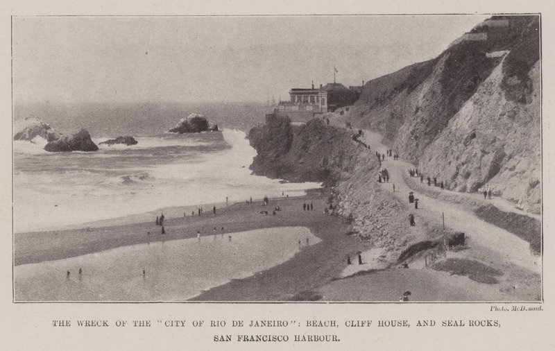 Das Wrack der City of Rio de Janeiro, Strand, Cliff House und Seal Rocks, Hafen von San Francisco von English Photographer