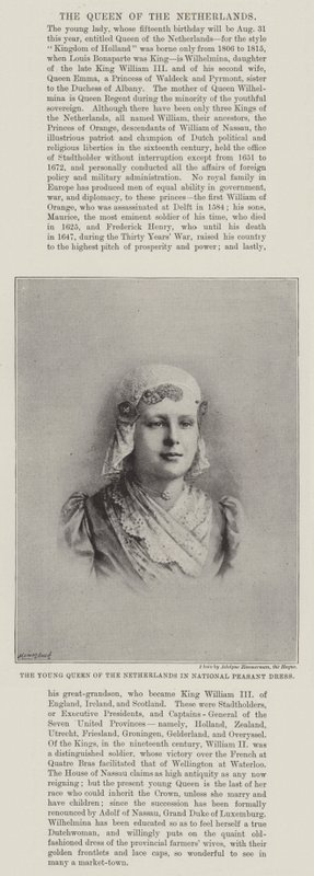 Die junge Königin der Niederlande in nationaler Bauerntracht von English Photographer