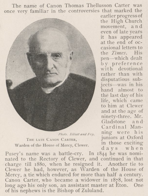 Der verstorbene Kanoniker Carter, Vorsteher des House of Mercy, Clewer von English Photographer