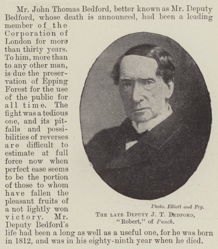 Der verstorbene Stellvertreter J. T. Bedford, Robert, von Punch von English Photographer