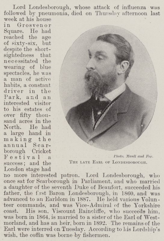 Der verstorbene Earl von Londesborough von English Photographer