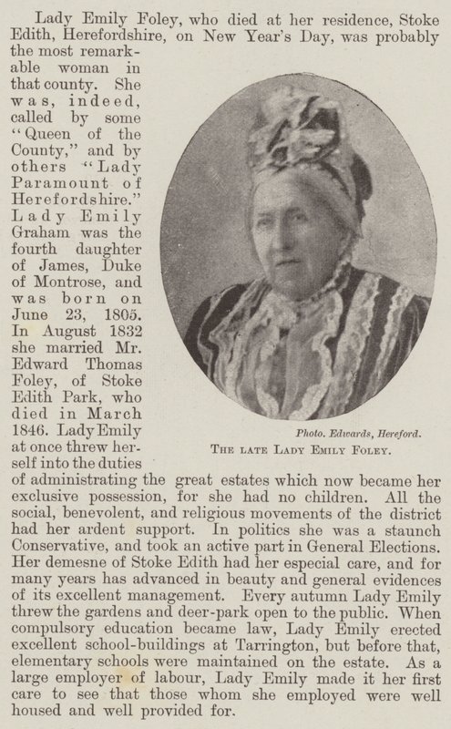 Die verstorbene Lady Emily Foley von English Photographer