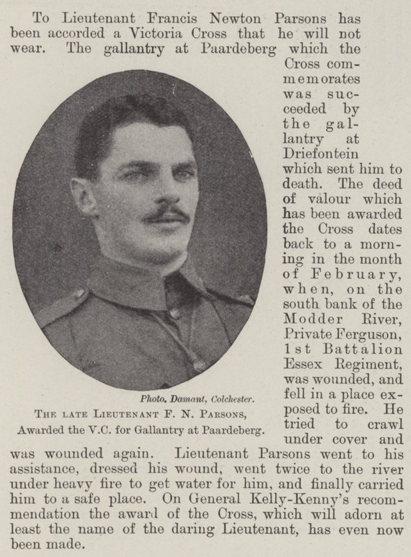 Der verstorbene Leutnant F N Parsons, für Tapferkeit in Paardeberg mit dem VC ausgezeichnet von English Photographer