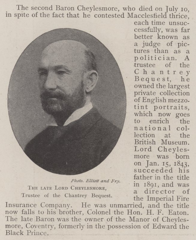 Der verstorbene Lord Cheylesmore, Treuhänder des Chantrey-Bequests von English Photographer