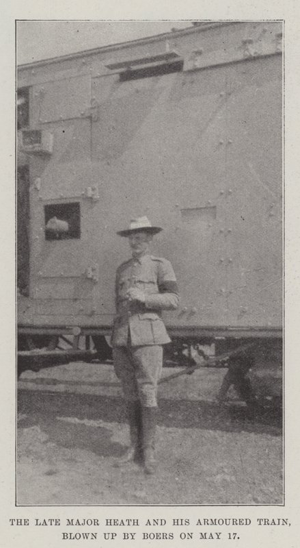 Der verstorbene Major Heath und sein gepanzerter Zug, von Buren am 17. Mai in die Luft gesprengt von English Photographer
