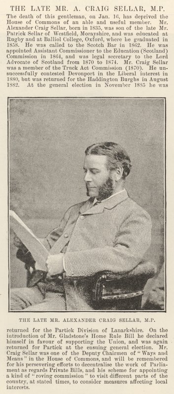 Der verstorbene Mr Alexander Craig Seller, Abgeordneter von English Photographer