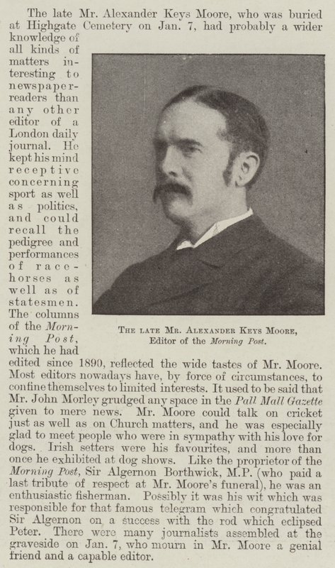 Der verstorbene Mr. Alexander Keys Moore, Herausgeber der Morning Post von English Photographer