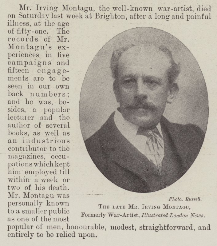 Der verstorbene Herr Irving Montagu, ehemaliger Kriegszeichner, Illustrated London News von English Photographer