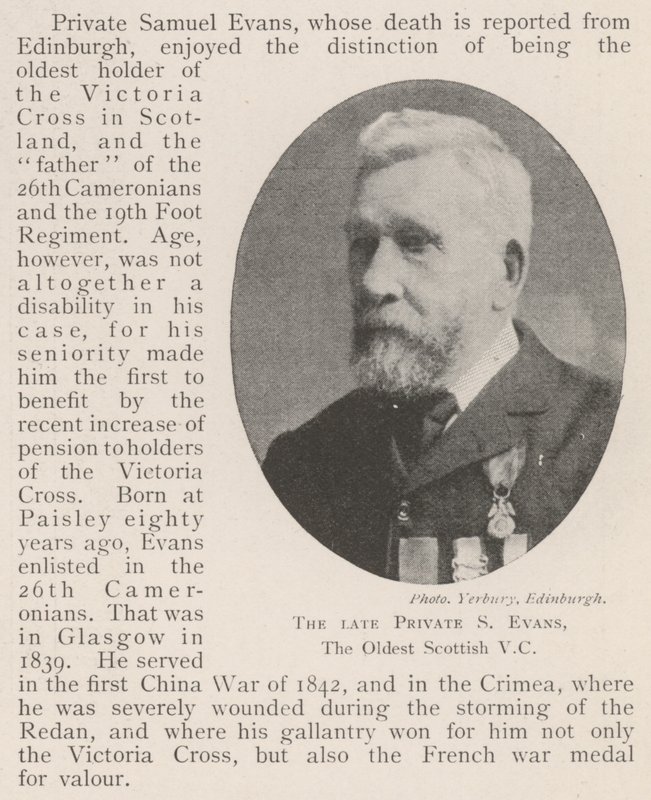 Der verstorbene Private S. Evans, der älteste schottische VC von English Photographer