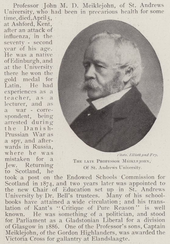 Der verstorbene Professor Meiklejohn, von der Universität St. Andrews von English Photographer
