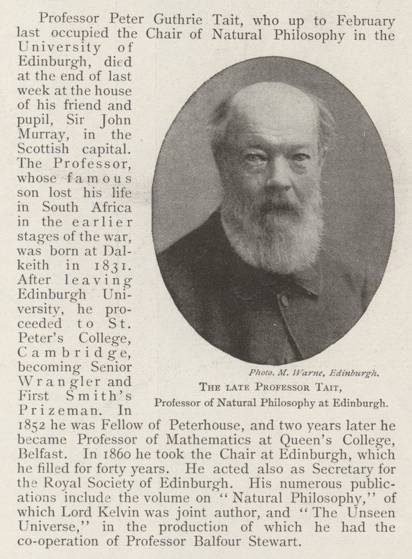 Der verstorbene Professor Tait, Professor der Naturphilosophie in Edinburgh von English Photographer