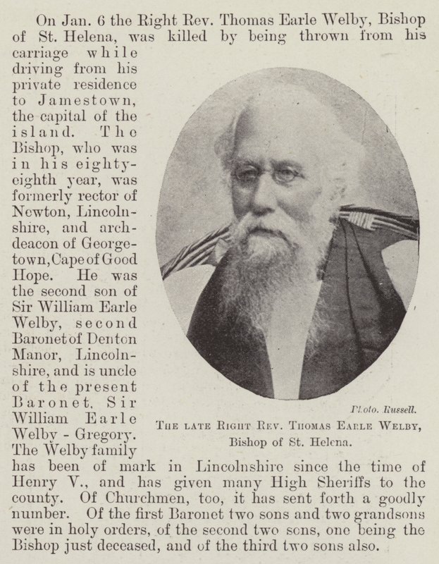 Der verstorbene Bischof Thomas Earle Welby, Bischof von St. Helena von English Photographer