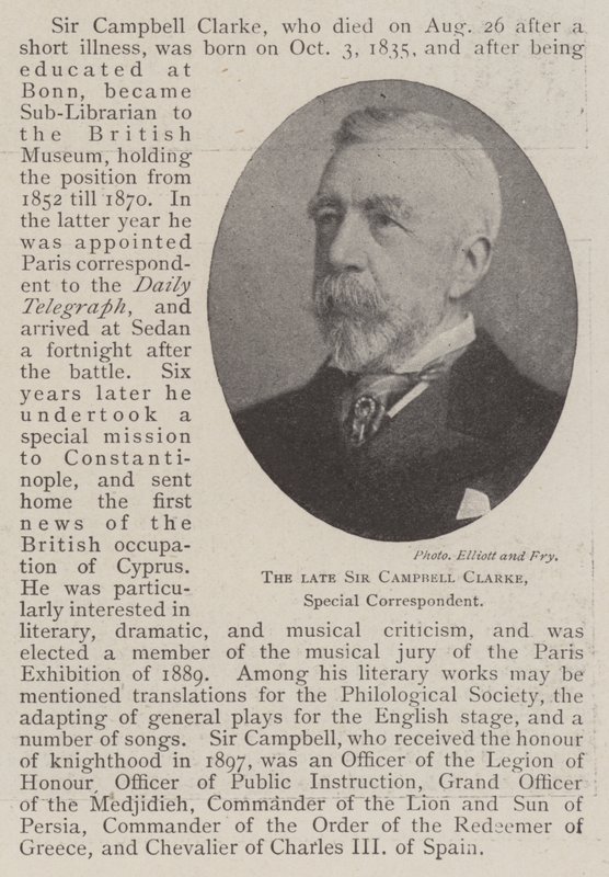 Der verstorbene Sir Campbell Clarke, Sonderkorrespondent von English Photographer