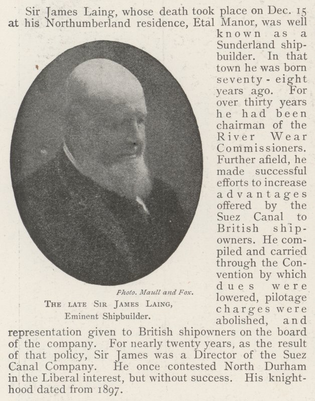 Der verstorbene Sir James Laing, bedeutender Schiffbauer von English Photographer