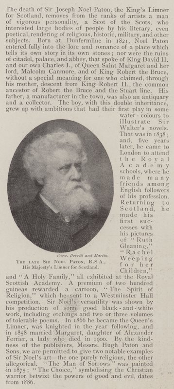 Der verstorbene Sir Noel Paton, RSA, Seiner Majestät Maler für Schottland von English Photographer