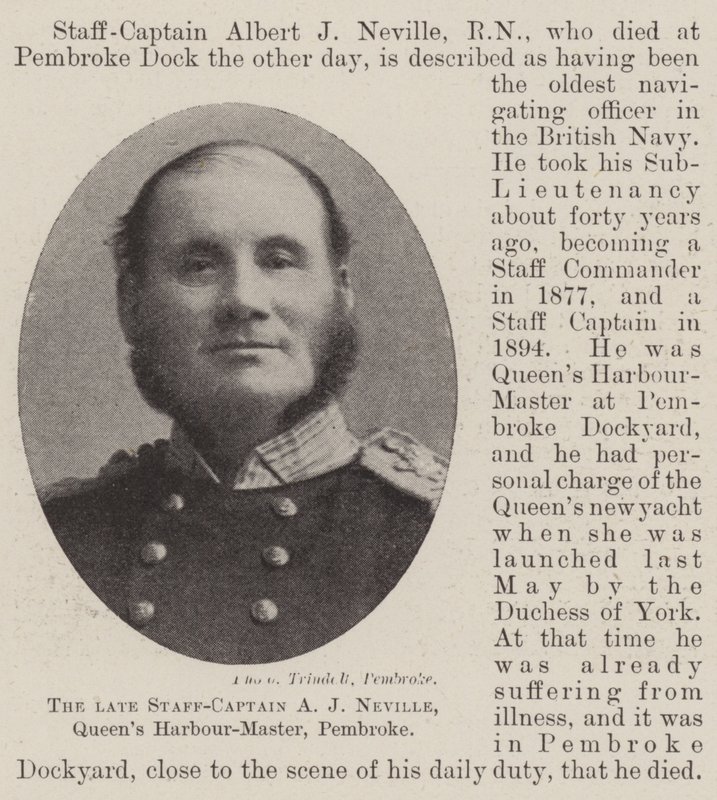 Der verstorbene Stabskapitän A J Neville, Queens Hafenmeister, Pembroke von English Photographer