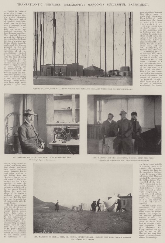 Transatlantische drahtlose Telegrafie, Marconis erfolgreiches Experiment von English Photographer
