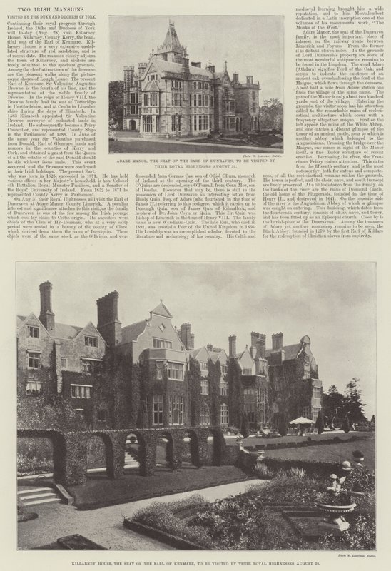 Zwei irische Herrenhäuser, besucht vom Herzog und der Herzogin von York von English Photographer