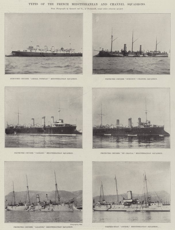 Typen der französischen Mittelmeer- und Kanalschwadrons von English Photographer