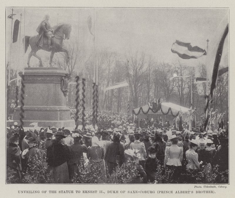Enthüllung der Statue von Ernst II., Herzog von Sachsen-Coburg (Prinz Alberts Bruder) von English Photographer