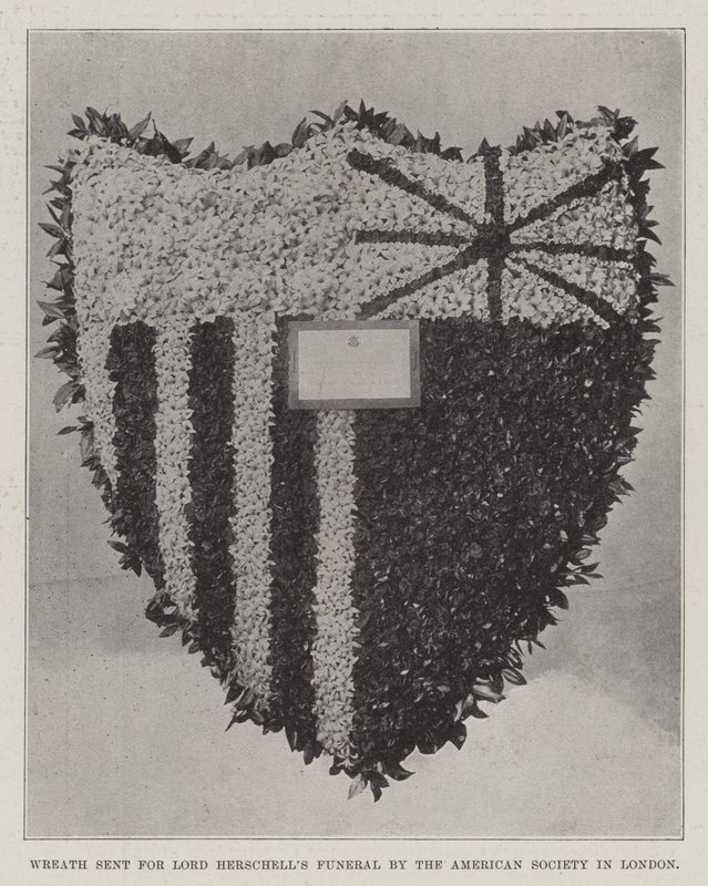 Kranz, gesendet für Lord Herschells Beerdigung von der American Society in London von English Photographer