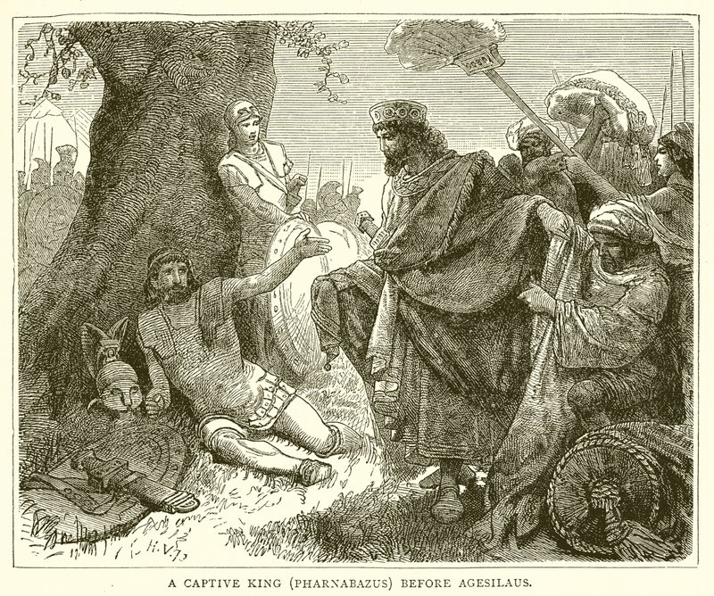 Ein gefangener König (Pharnabazos) vor Agesilaos von English School