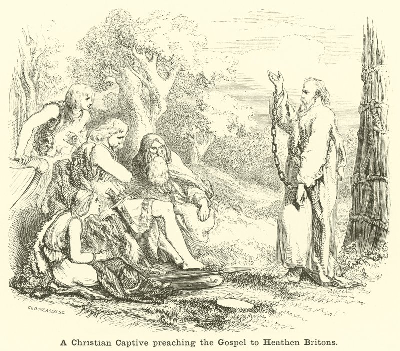 Ein christlicher Gefangener predigt das Evangelium den heidnischen Briten von English School