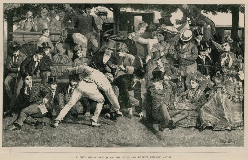 Ein guter Schlag - eine Skizze beim Eton und Harrow Cricketspiel von English School