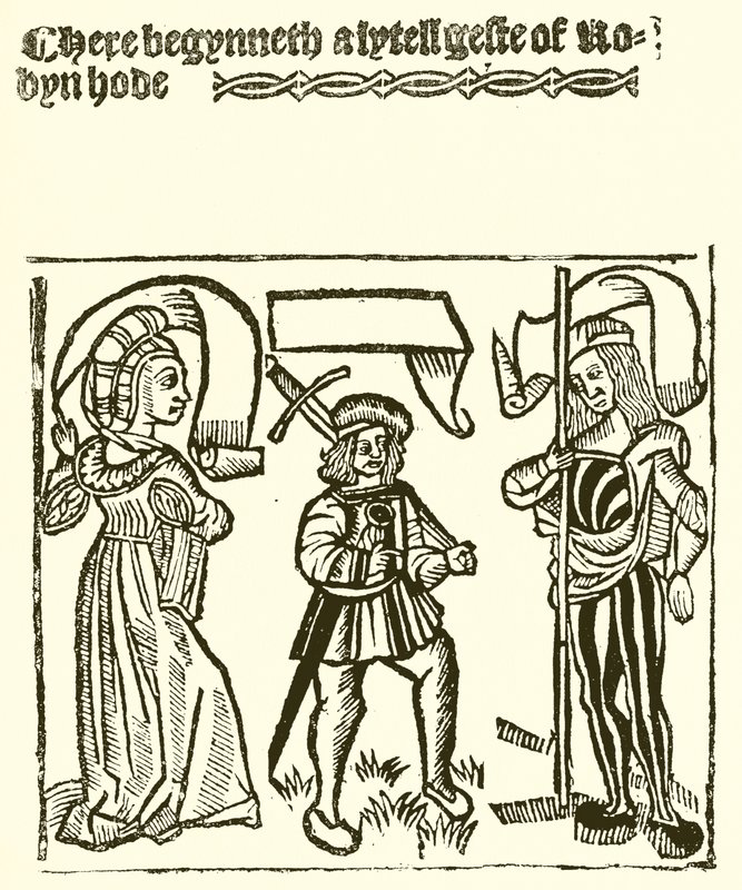 Eine kleine Geschichte von Robin Hood, gedruckt von Wynkyn de Worde von English School