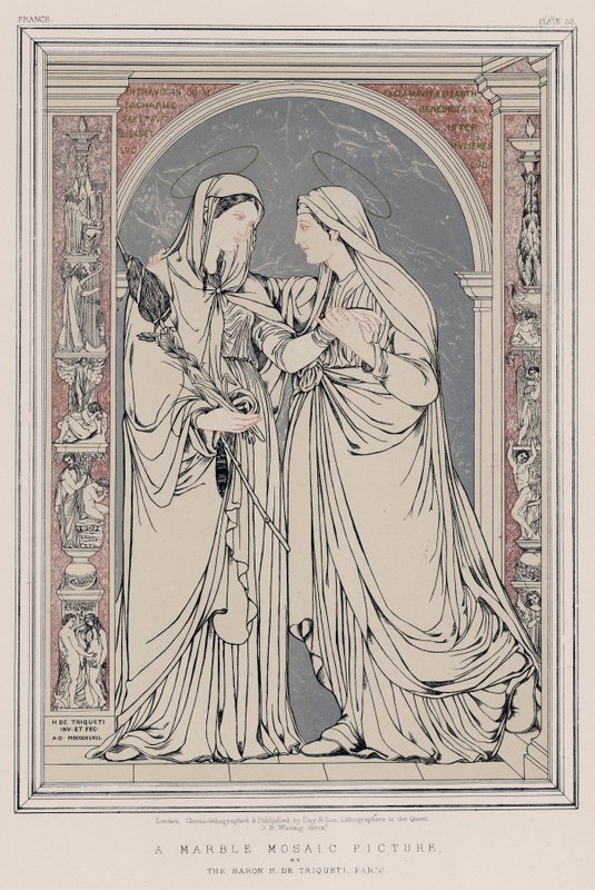 Ein Marmormosaikbild von Baron H. de Triqueti, Paris von English School