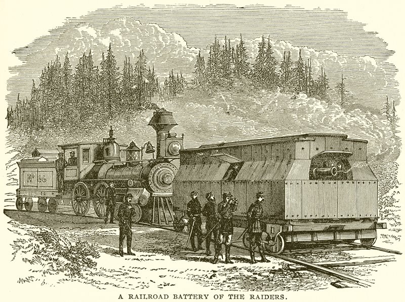 Eine Eisenbahnbatterie der Räuber von English School