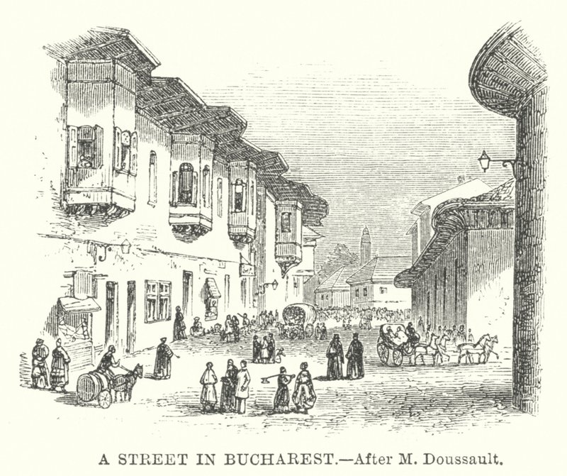 Eine Straße in Bukarest (Gravur) von English School