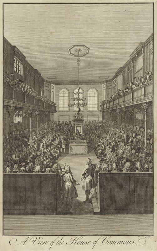 Eine Ansicht des Unterhauses, Westminster von English School