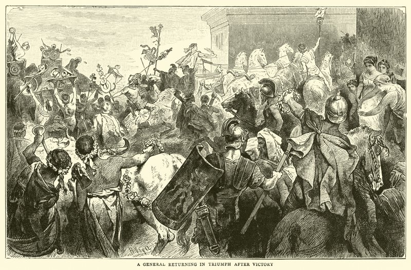 Ein General kehrt nach dem Sieg triumphierend zurück von English School