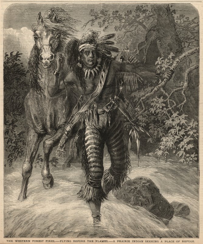 Ein Prärie-Indianer sucht einen Zufluchtsort von English School