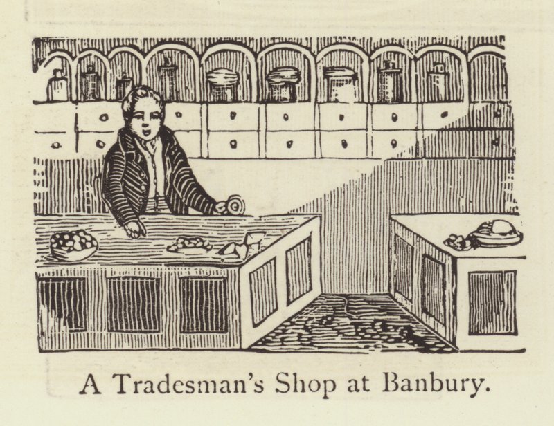 Ein Laden eines Händlers in Banbury von English School