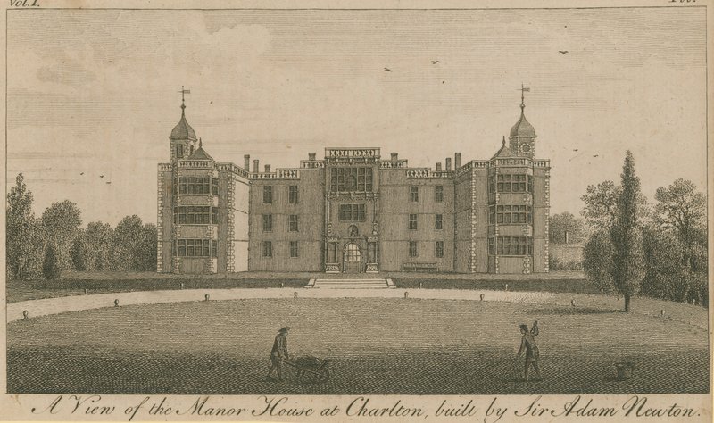 Eine Ansicht des Herrenhauses in Charlton, gebaut von Sir Adam Newton von English School