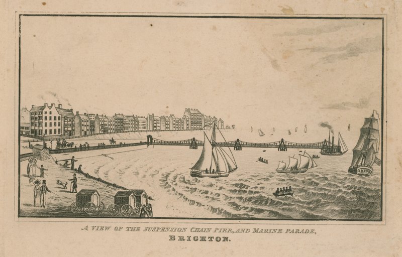 Ansicht der Hängebrücke und der Marine Parade von English School