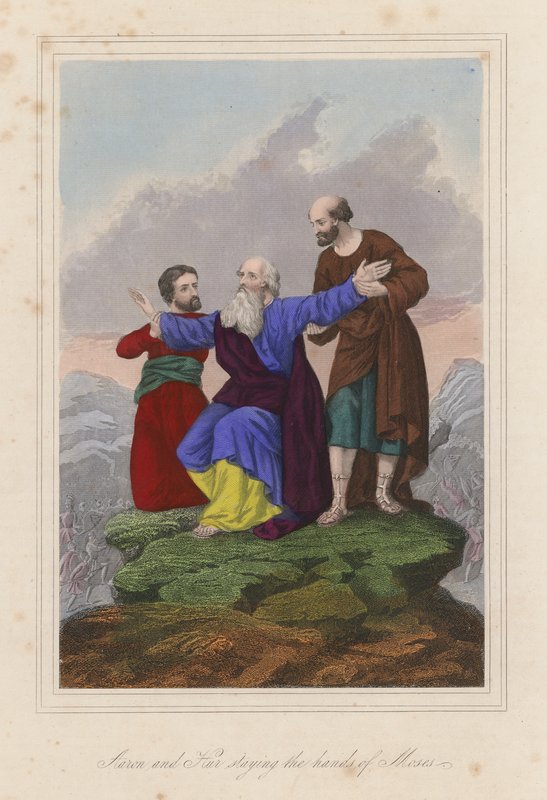 Aaron und Hur stützen die Hände von Moses von English School