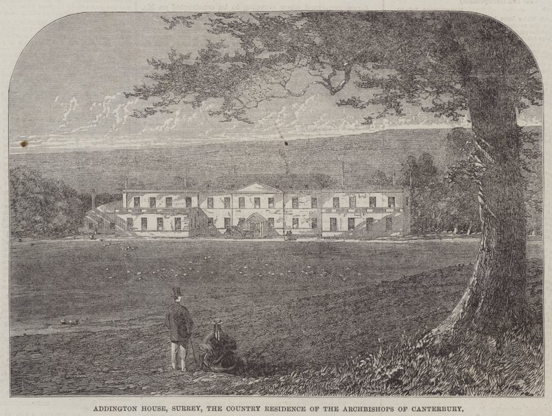 Addington House, Surrey, der Landsitz der Erzbischöfe von Canterbury von English School