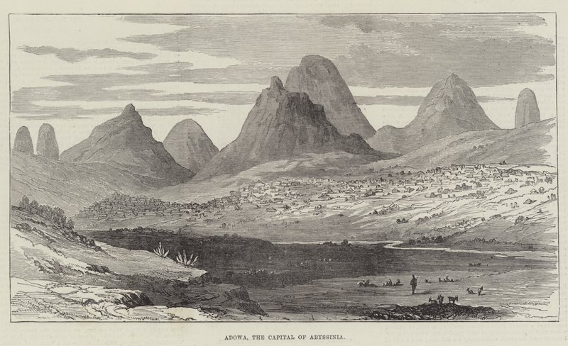 Adowa, die Hauptstadt von Abessinien (Gravur) von English School