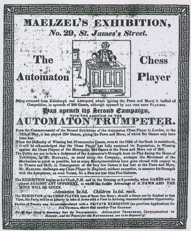 Anzeige für Maelzels Ausstellung, 29 St. James
