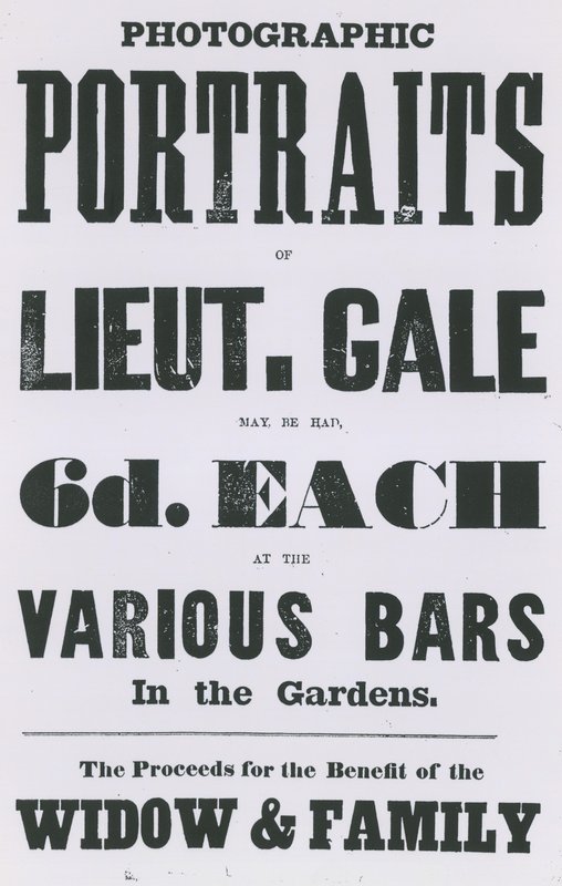 Werbung für fotografische Porträts von Leutnant Gale von English School