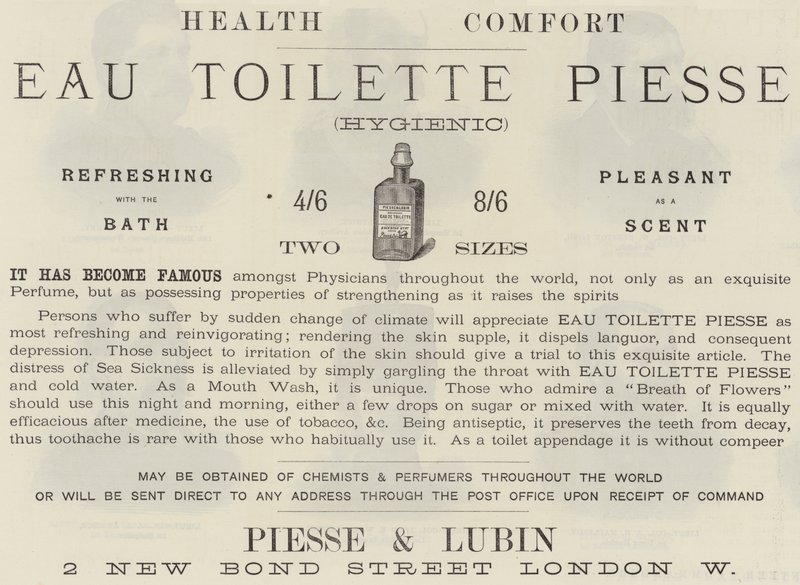 Werbung, Eau Toilette Piesse von English School