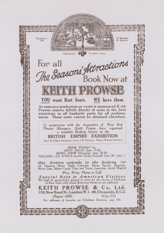 Werbung für Keith Prowse von English School