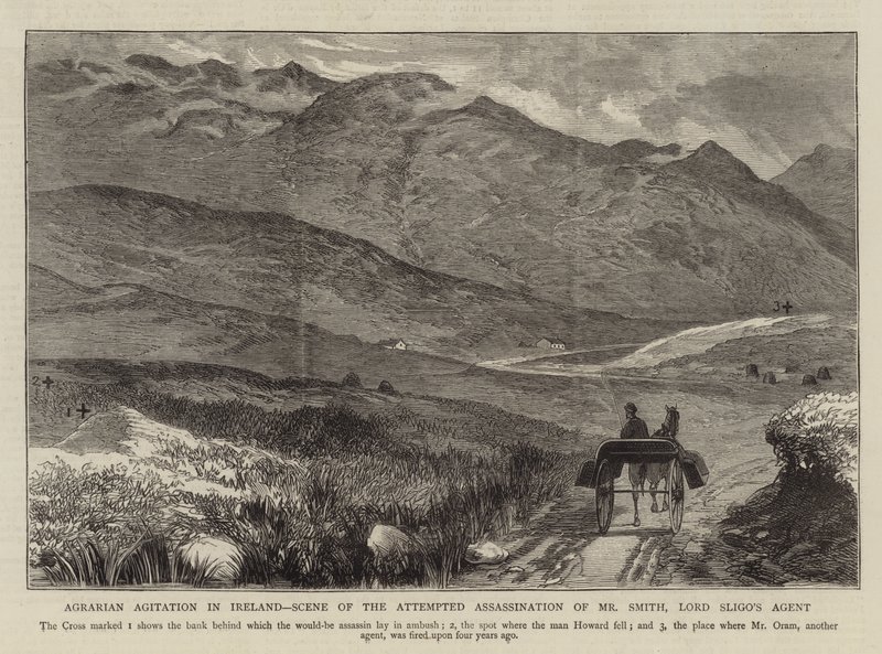 Agrarische Unruhen in Irland, Szene des versuchten Attentats auf Mr. Smith, Lord Sligos Agent von English School
